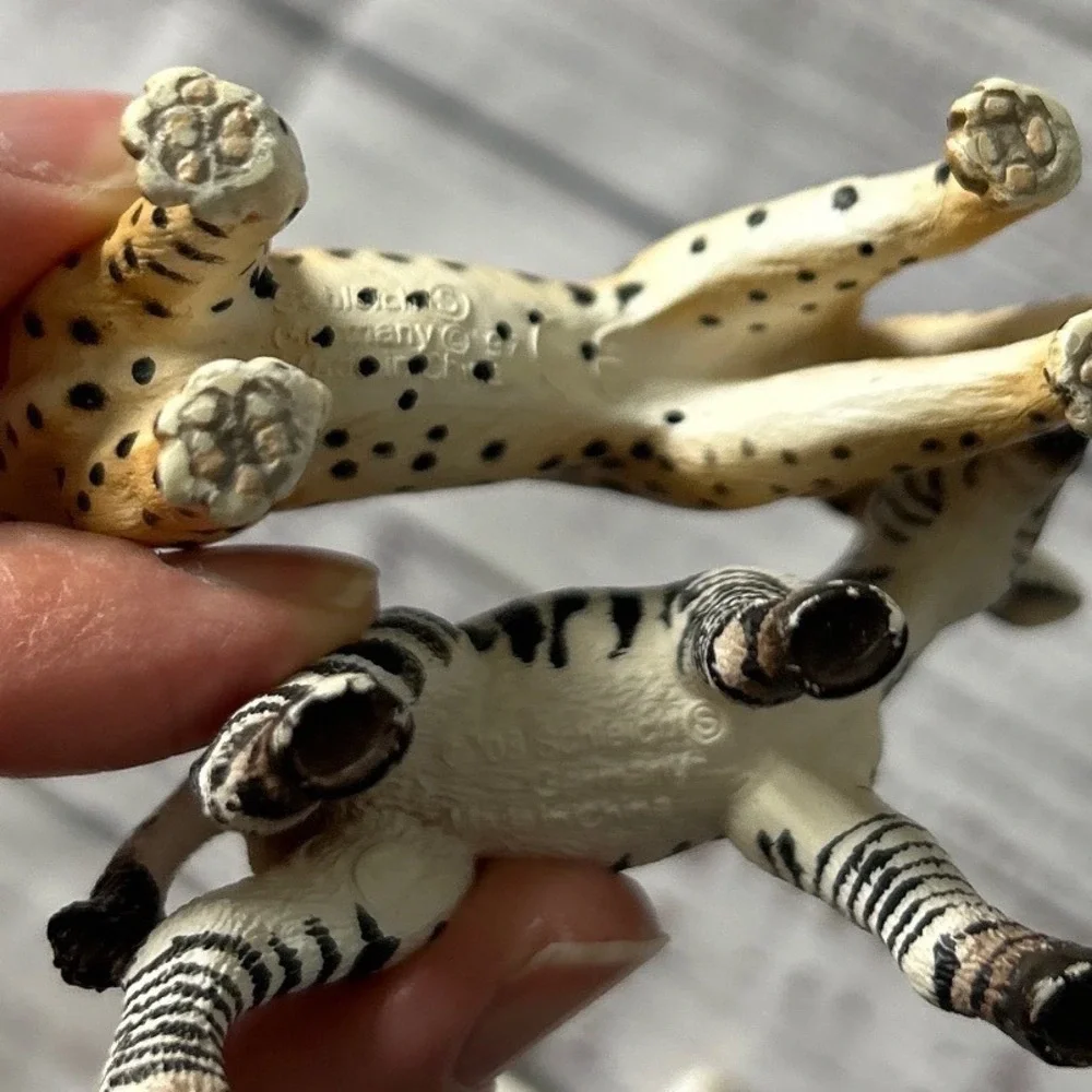 Schleich Animal Figurines Kids Multicolor Cheetah Zebra Cow Toy Set